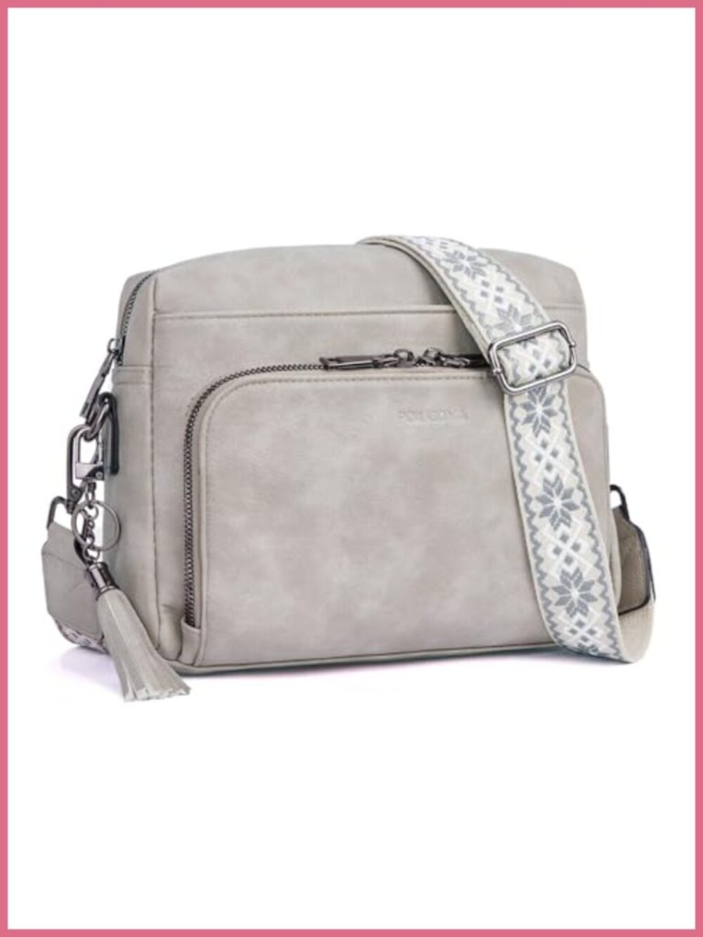 Vegan Leather Crossbody Bag RFID Wallet Purse Travel Multi-Pocket
